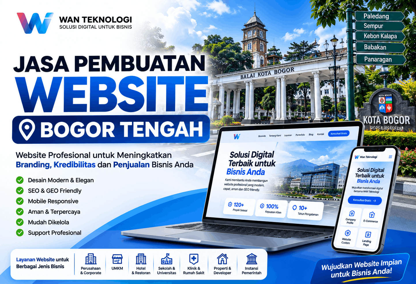 Jasa Pembuatan Website Bogor Tengah Profesional untuk Perusahaan, UMKM, Instansi, dan Berbagai Jenis Bisnis