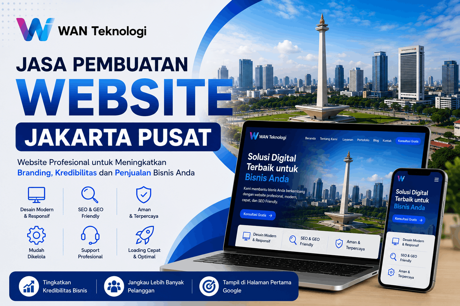 Jasa Pembuatan Website Jakarta Pusat Profesional untuk Perusahaan, UMKM, dan Berbagai Jenis Bisnis