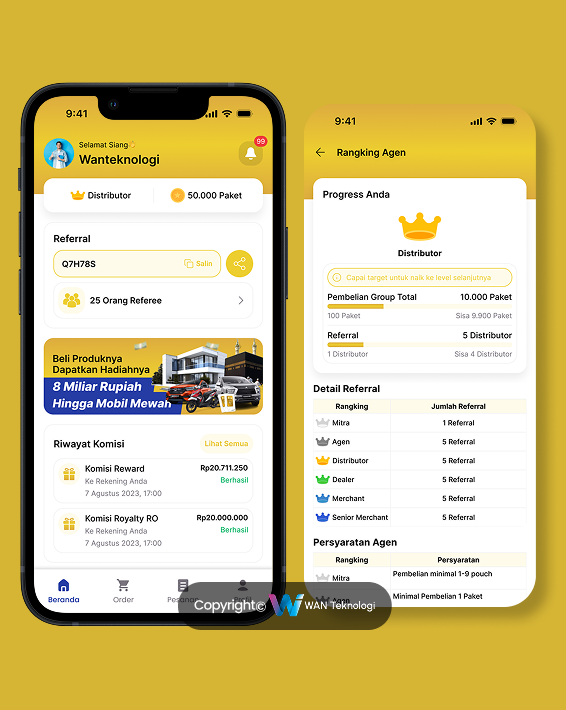 Aplikasi Referral & Manajemen Agen untuk Sistem Penjualan dan Komisi Digital di Indonesia